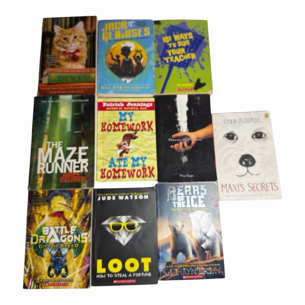 Lot of 10 YA Pre-Teen Youth Story Chapter Books Novels Paperbacks Scholastic